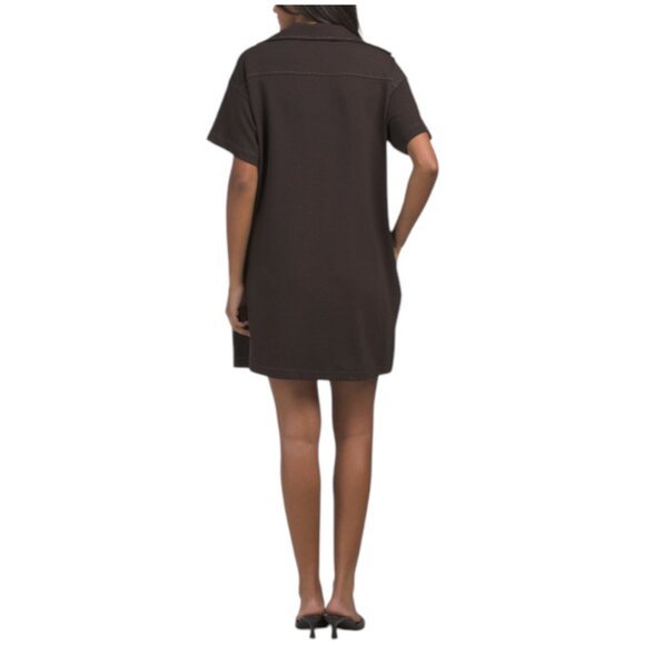 MAX STUDIO Short Sleeve Contrast Stitch Collared Mini Dress - Picture 2 of 2